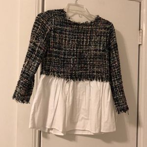 Tweed peplum top